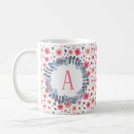 Mug Floral monogramme personnalisé