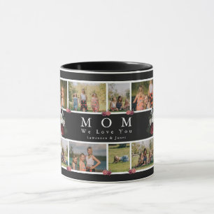 Mug Floral Monogramme Photo personnalisée Collage mè