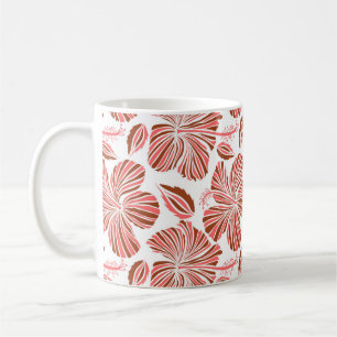 Mug Floral naturel tropical hawaïen aux couleurs marro