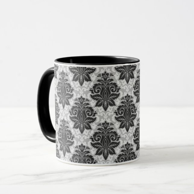 Mug Floral noir-blanc (Devant gauche)