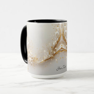 Mug Floral Or Blanc