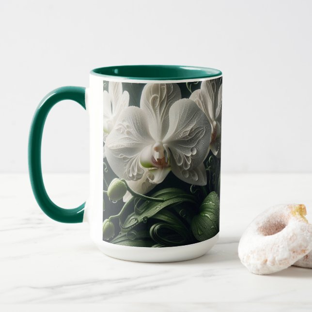 Mug Floral Orchidée blanche (Avec donut)