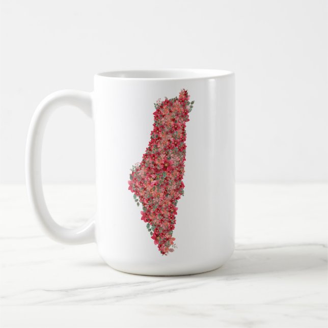 Mug Floral Palestine carte la liberté artistique pour  (Gauche)