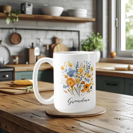 Mug floral personnalisé pour grand-mère avec amour