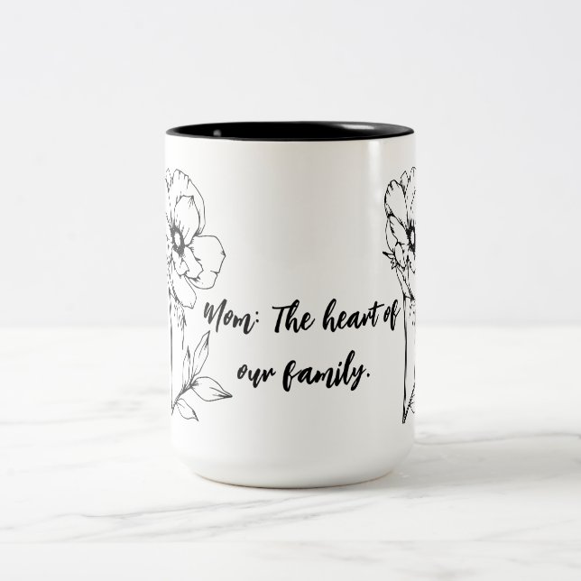 Mug floral personnalisé pour maman (Centre)