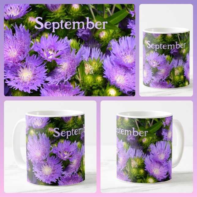 Mug Floral photographique Fleur sauvage d'Aster violet (Créateur téléchargé)