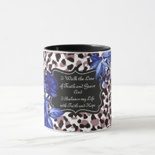 Mug floral Poster de animal rose. Je marche sur la