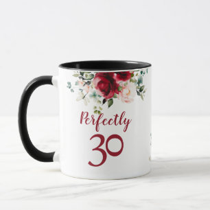 Mug floral pour fête d'anniversaire 30 ans