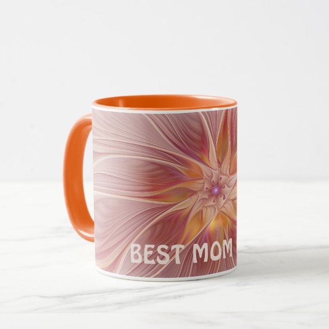 Mug Floral rose Abstrait Fractal Art Flower Best Mom (Devant gauche)