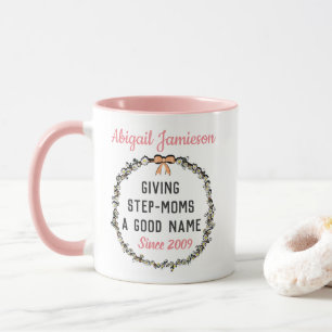 Mug Floral rose mignonne Meilleur Stepmere Bonne fête 