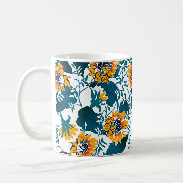 Mug Floral sans couture motif, arrière - plan Art nouv (Gauche)