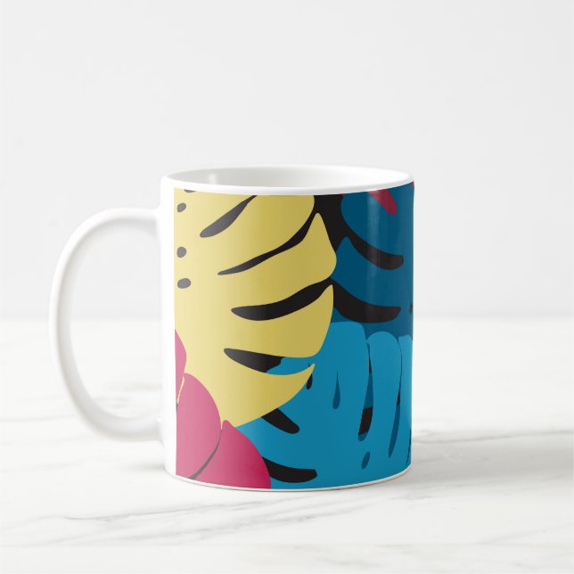 Mug Floral seamless pattern. Background from bright le (Gauche)