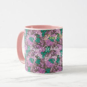 Mug Floral sur bois Personnaliser populaire Texte