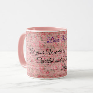 Mug Floral sur bois Personnaliser populaire Texte