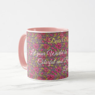 Mug Floral sur bois Personnaliser populaire Texte