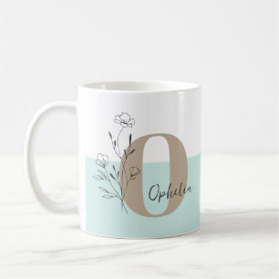 Mug Floral Turquoise Titre en gras