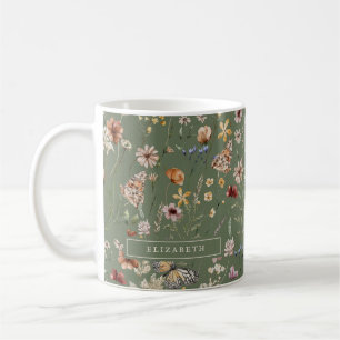 Mug Floral Vert