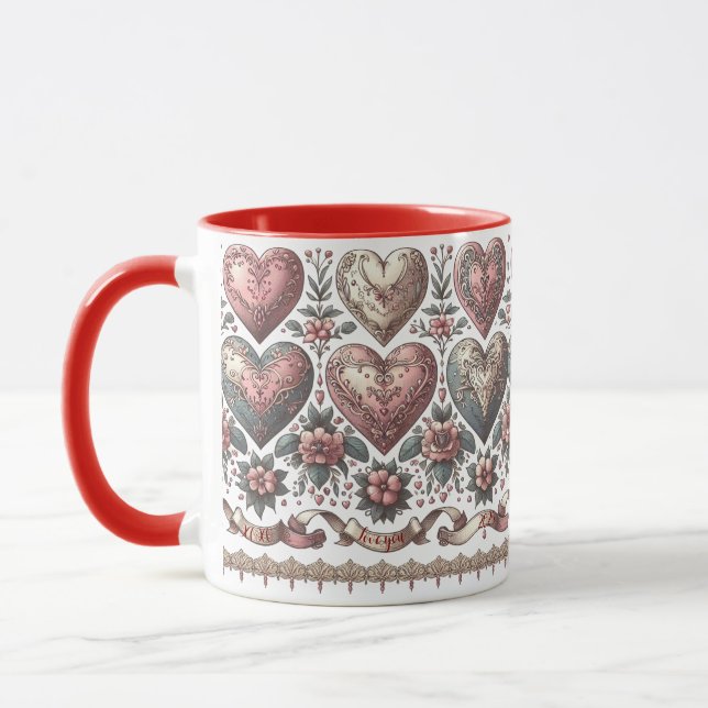 Mug floral victorien pour la Saint-Valentin (Gauche)