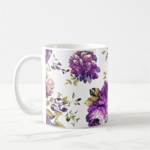 Mug Floral Violet Motif