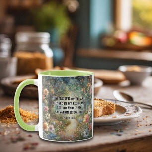 Mug Floral Woodland King James Écriture Psaume 18