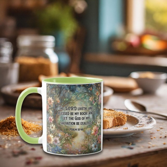 Mug Floral Woodland King James Écriture Psaume 18 (Créateur téléchargé)