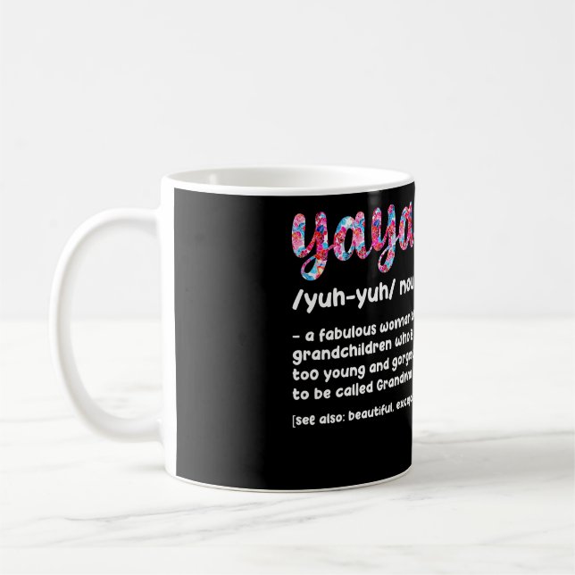Mug Floral Yaya Définition Grand-mère Fête des mères G (Gauche)