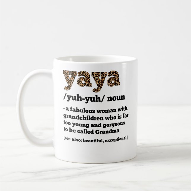 Mug Floral Yaya Définition Grand-mère Fête des mères G (Gauche)