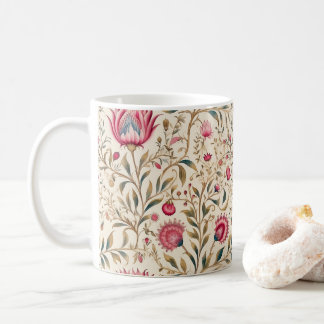 Mug florale rose et verte Art nouveau