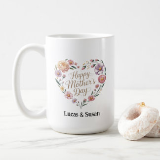 Mug Florals Fleurs Heureux Mère's Day Cup Café Cadeau
