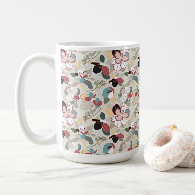 Mug Florals Neutrals Magnolia (Avec donut)