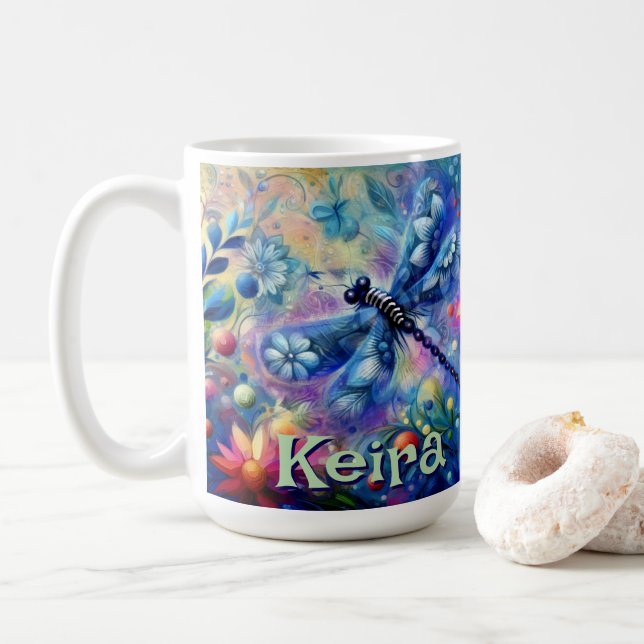 Mug Flore Abstraite de libellules lunaires en gros per (Avec donut)