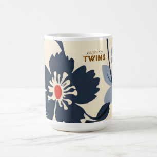 Mug Flore bleu gras maman à jumeaux
