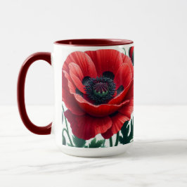 Mug Flore de pavot rouge