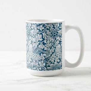 Mug Flore Flore Fleurs Feuilles Oiseaux Bleu
