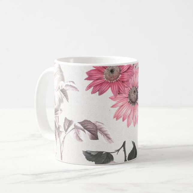 Mug Flores roses vintages (Devant gauche)