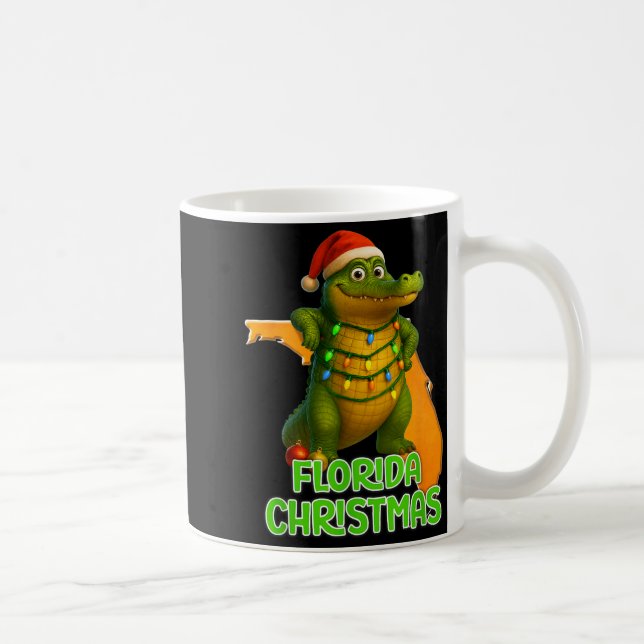 Mug Florida Christmas Alligator Wearing Santa Hat Vaca (Droite)