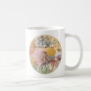 Mug Floride Vintage Travel Beach Seashell Shell Art