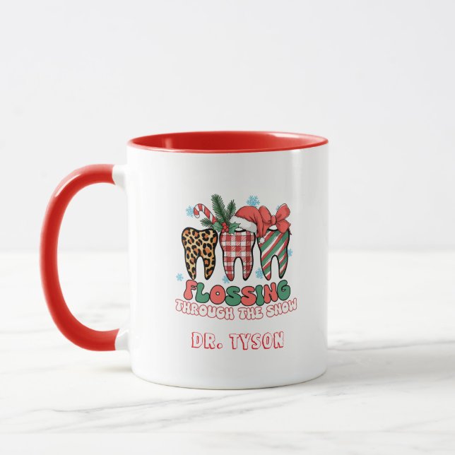 Mug Flossing Personnalisé À Travers La Neige (Gauche)
