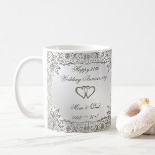 Mug Flourish Silver 25e anniversaire Mariage