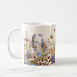 Mug Flowers and Butterflies, Cottagecore Style