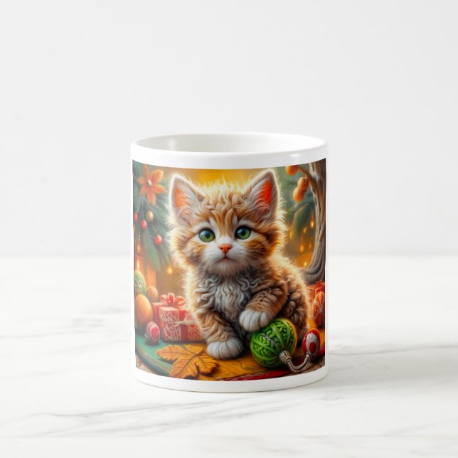 Mug Fluffy Christmas Kitten (Centre)