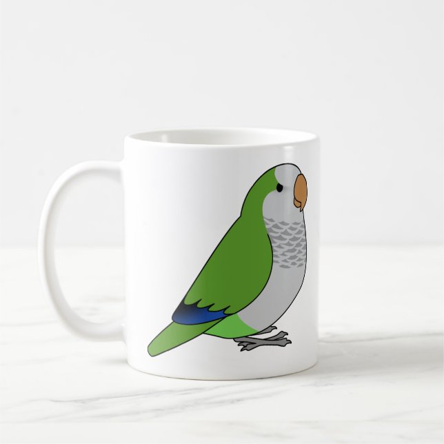 Mug Fluffy gibier green quaker parrot cartoon drawing (Gauche)