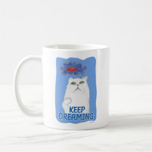 Mug Fluffy Happy Dreaming Sweet Cat Cartoon Art