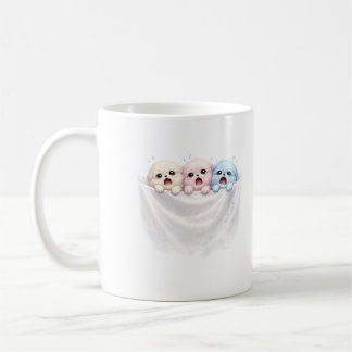 Mug Fluffy Trio in Panic – Cute Pastel Creatures 