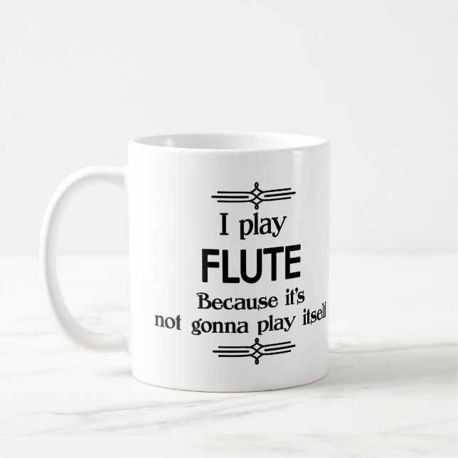 Mug Flûte - Jouer Elle-Même Drôle Musique Déco (Gauche)