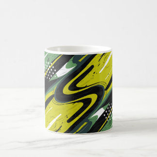 Mug Flux Abstrait dynamique vert et vert citron