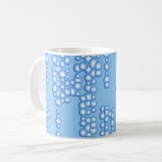 Mug Flux de bulles, tons bleu clair (Devant gauche)