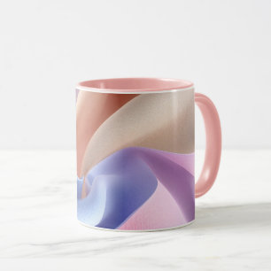 Mug Flux de tissu pastel abstrait avec des courbes dou