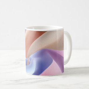 Mug Flux de tissu pastel abstrait avec des courbes dou