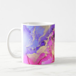 Mug Flux D'Encre D'Or Rose De Luxe. Calques liquides d